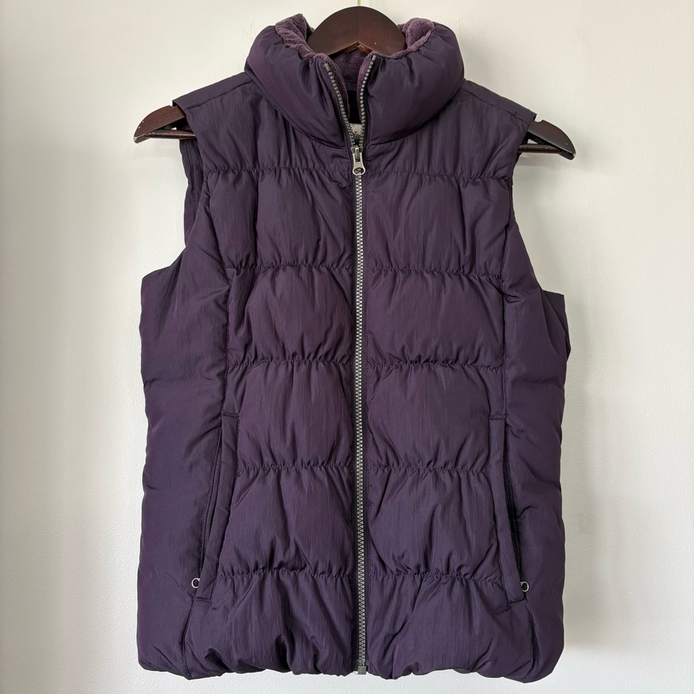 Eddie Bauer Goose Down Quilted Puffer Vest Purple Granola Girl Gorpcore Size XS